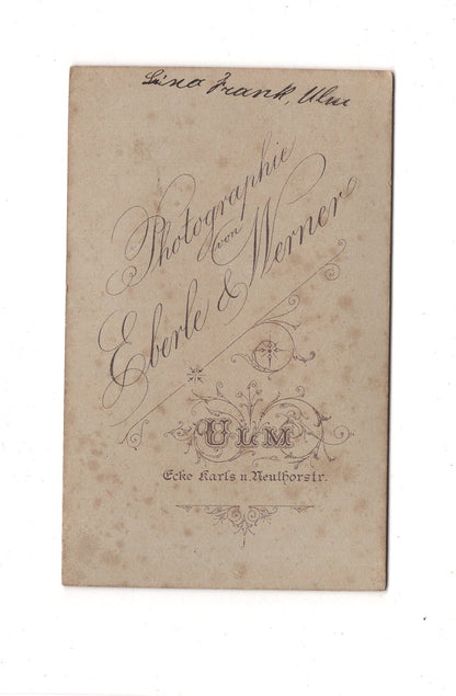 Fotografie Damenportrait / benannt - Ulm 1880er / CDV C1-12