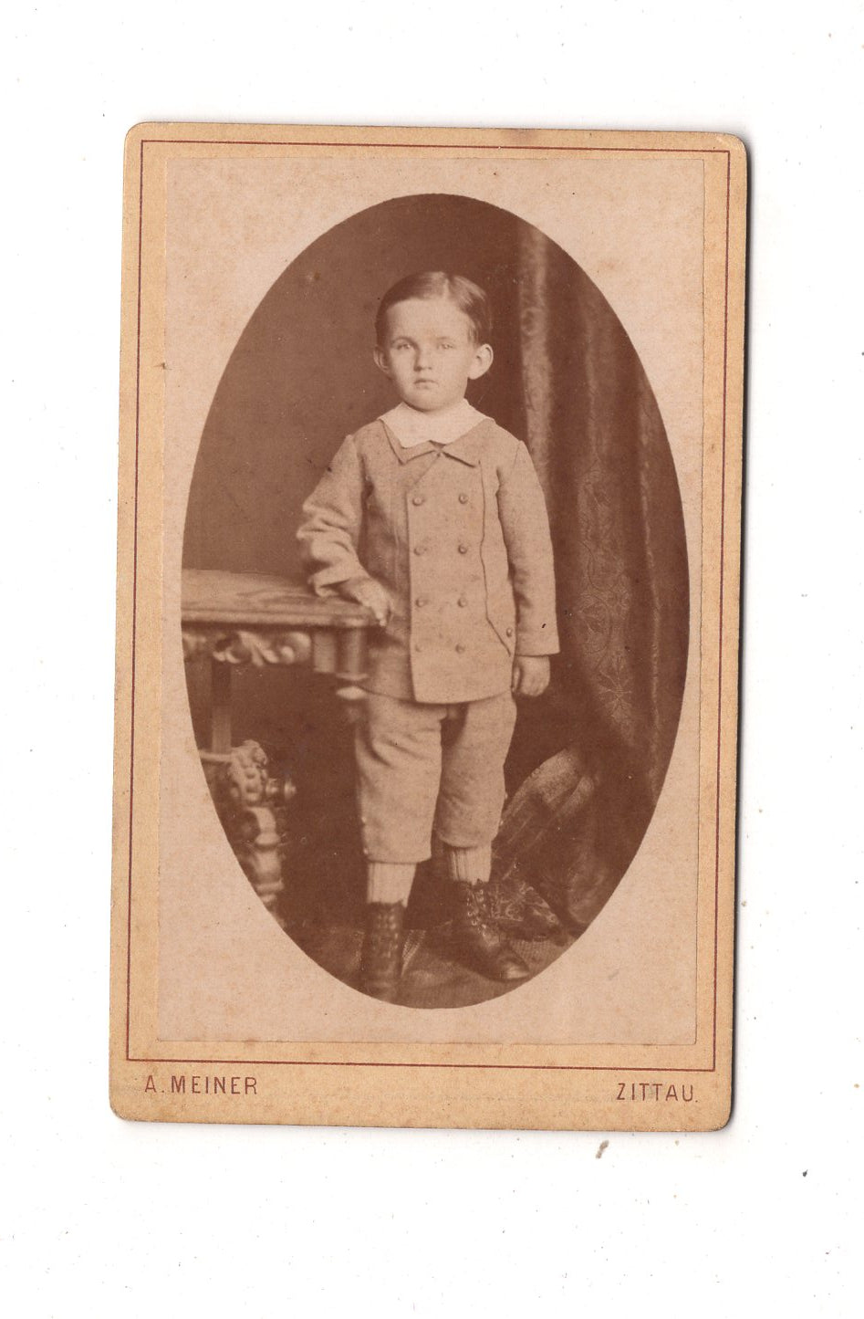 Fotografie Niedlicher kleiner Junge - Zittau 1870er / CDV M1-15