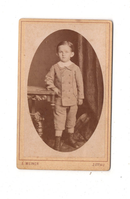 Fotografie Niedlicher kleiner Junge - Zittau 1870er / CDV M1-15