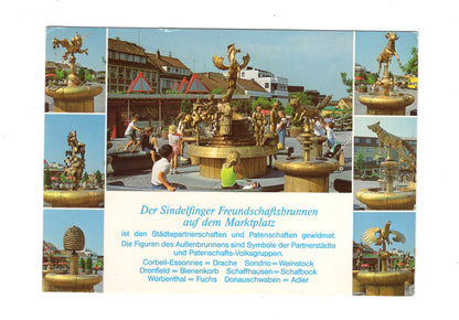 Ansichtskarte Sindelfingen / Freundschaftsbrunnen auf dem Marktplatz