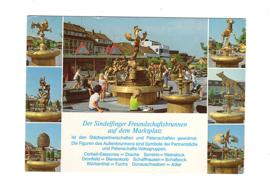 Ansichtskarte Sindelfingen / Freundschaftsbrunnen auf dem Marktplatz