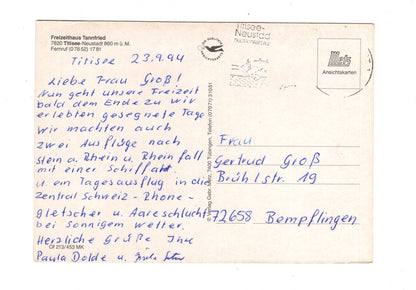 Ansichtskarte Freizeithaus Villa Tannfried / Titisee-Neustadt / G1-66