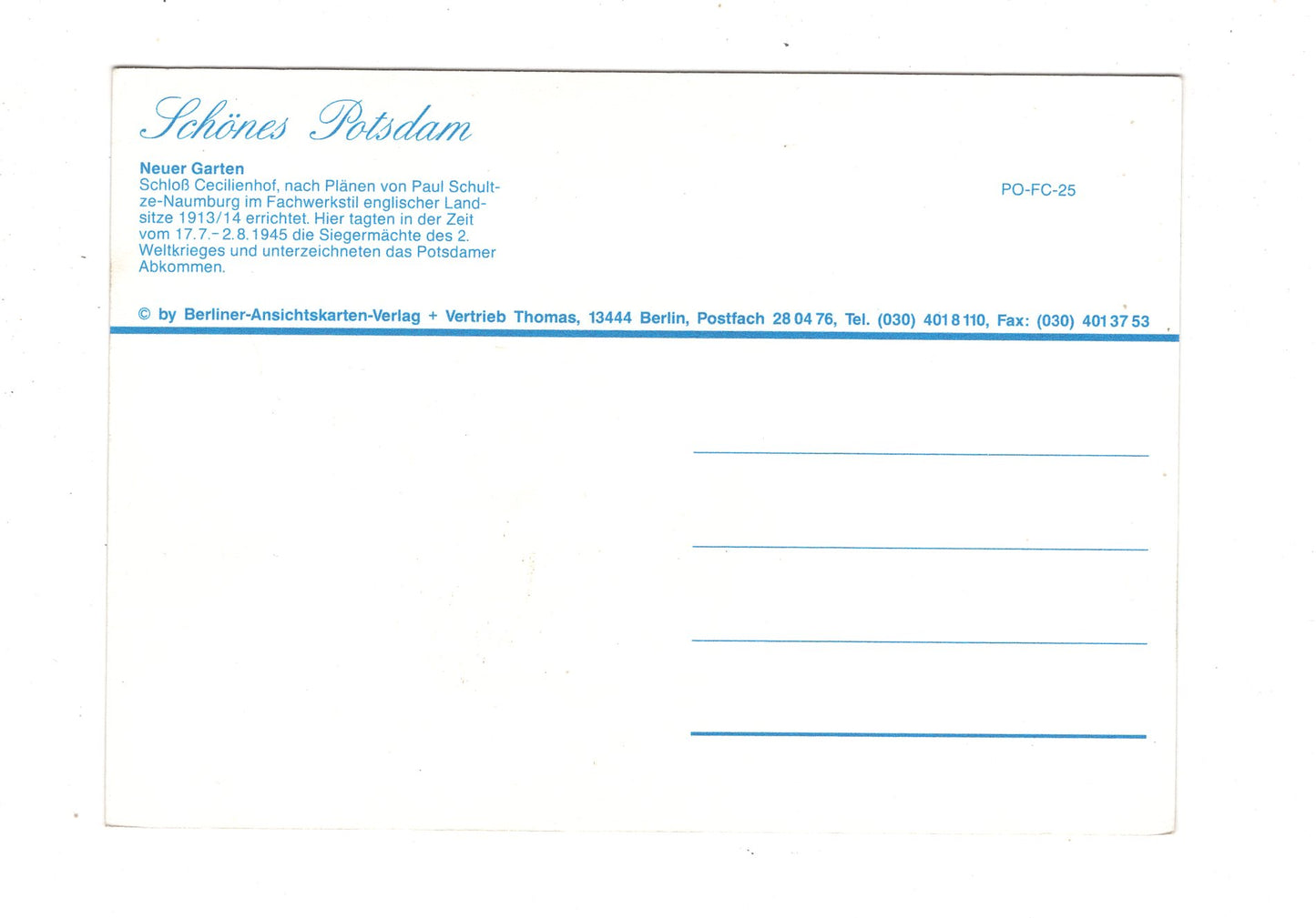 Ansichtskarte Potsdam / Schloss Cecilienhof / M1-54