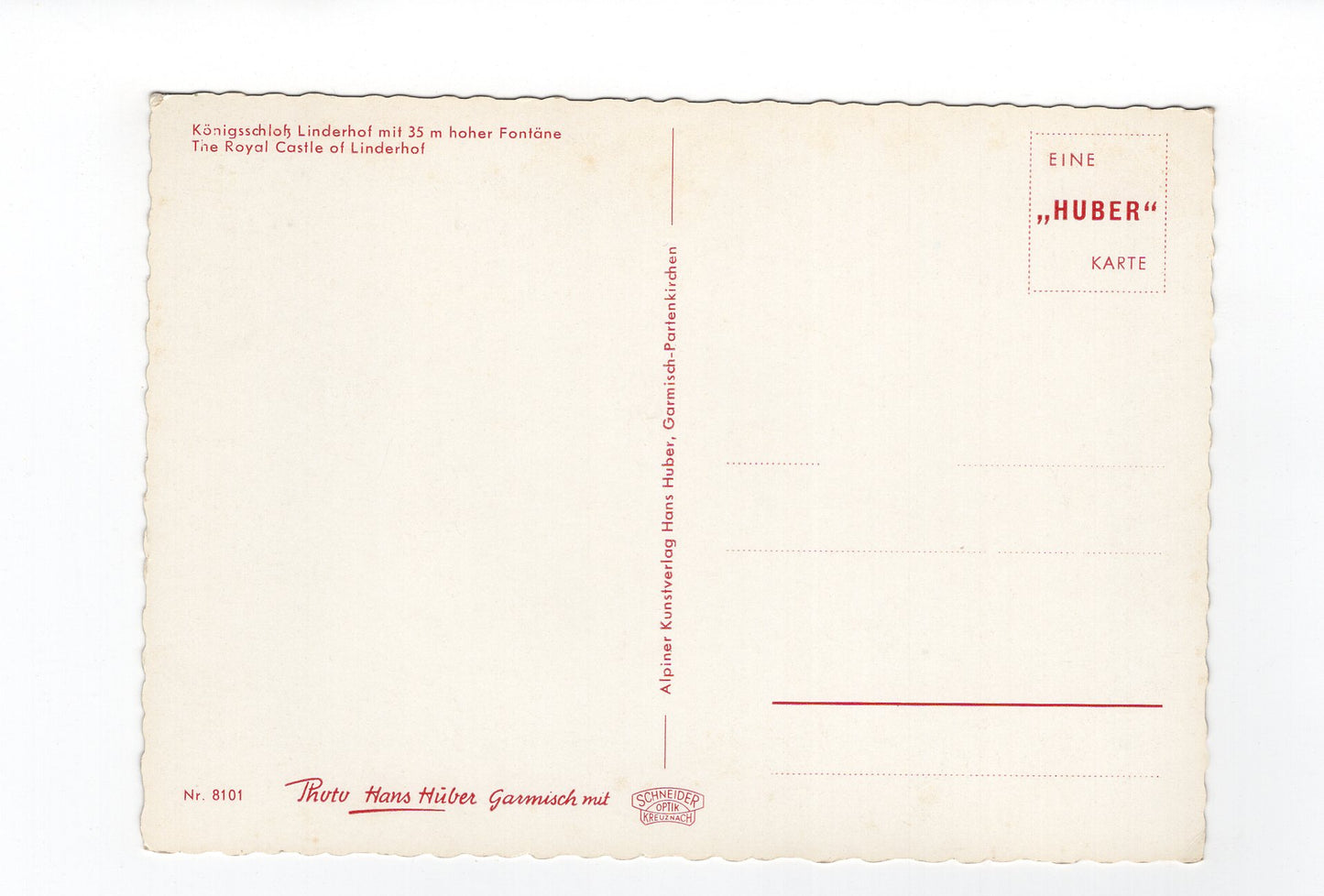 Ansichtskarte Königsschloss Linderhof mit Fontäne