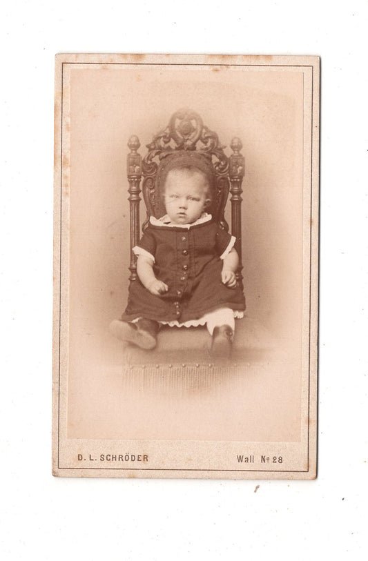 Fotografie Niedliches kleines Kind - Bremen um 1880 / CDV M1-35