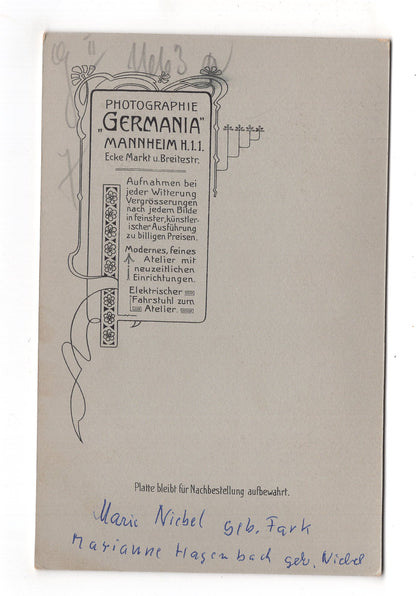 Fotografie Feine Dame mit kleinem Kind / benannt - Mannheim 1900er / CAB U-35