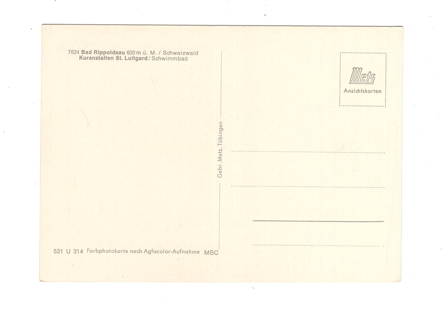 Ansichtskarte Bad Rippoldsau / Schwarzwald / Kuranstalten St. Luitgard