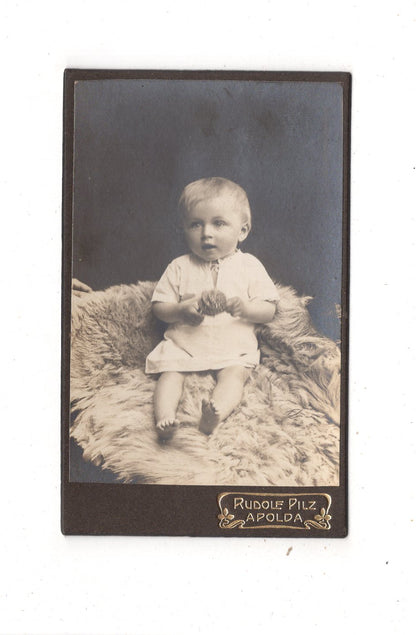 Fotografie Niedlicher kleiner Junge - Apolda 1910er / CDV M1-15