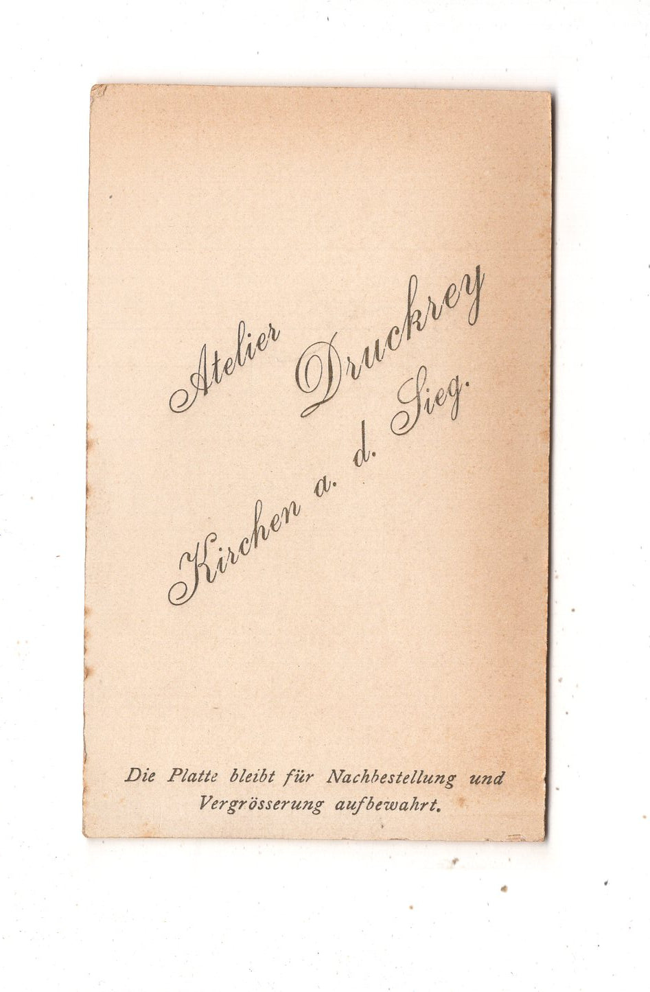 Fotografie Herrenportrait - Kirchen a. d. Sieg 1890er