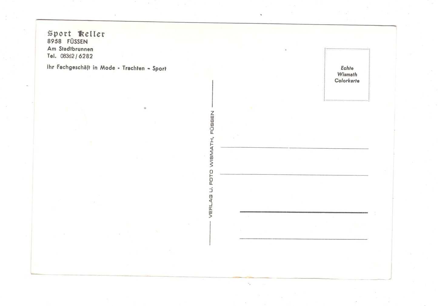 Ansichtskarte Fachgeschäft Sport Keller Füssen / Allgäu / I1-61