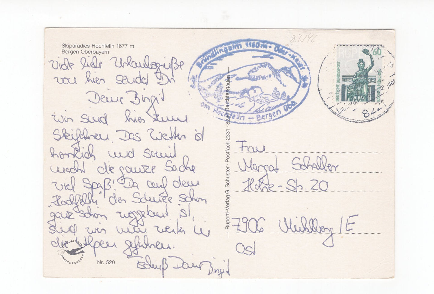 Ansichtskarte Skiparadies Hochfelln / Bayerische Alpen