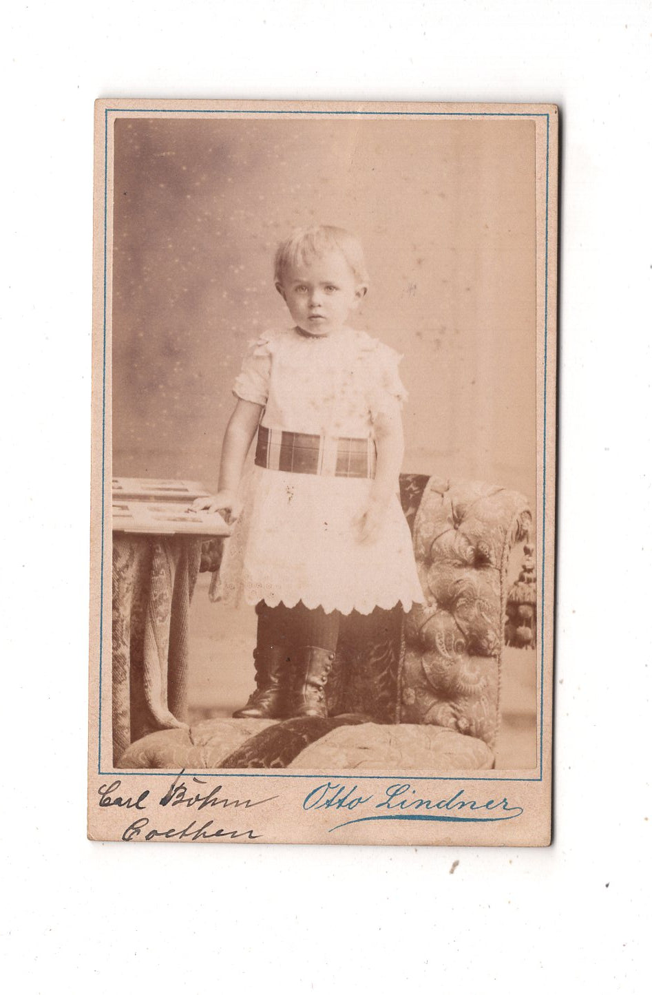 Fotografie Niedlicher kleiner Junge - Berlin / Eberswalde 1892 / CDV M1-15