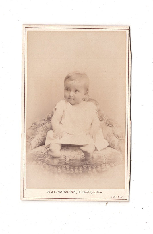 Fotografie Niedliches kleines Kind - Leipzig 1890er / CDV M1-35