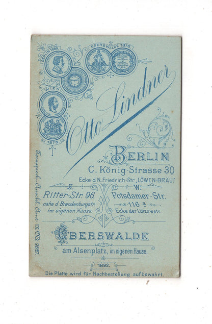 Fotografie Niedlicher kleiner Junge - Berlin / Eberswalde 1892 / CDV M1-15