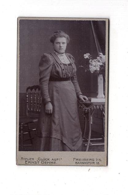 Fotografie Feine Dame - Freiberg 1900er / CDV L1-33