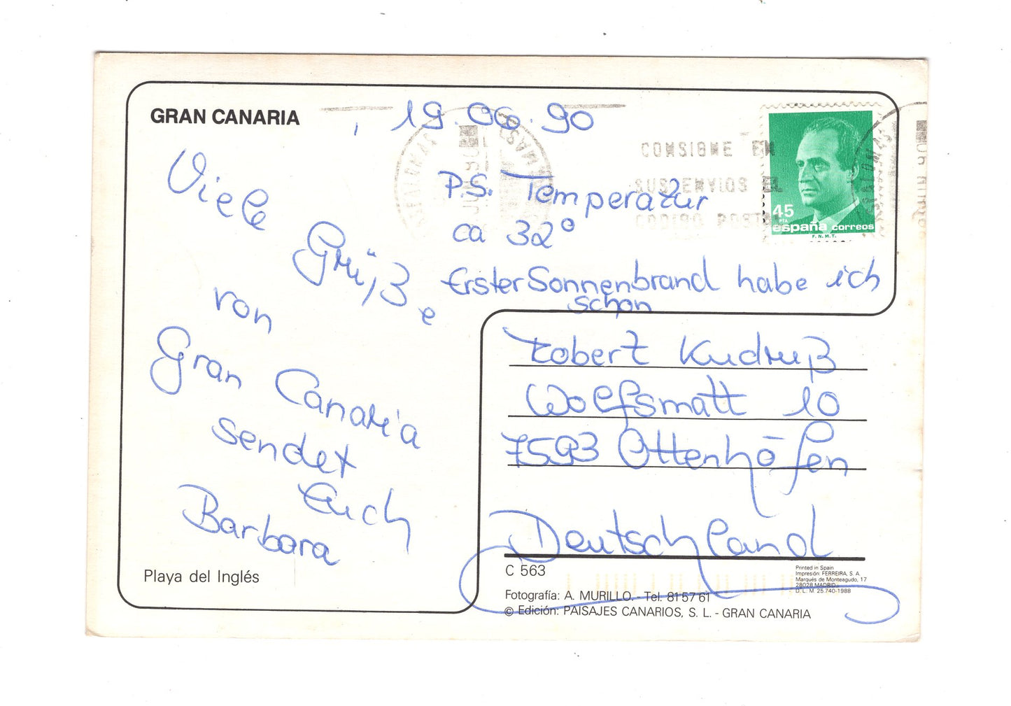 Ansichtskarte Gran Canaria / Playa del Ingles / Spanien