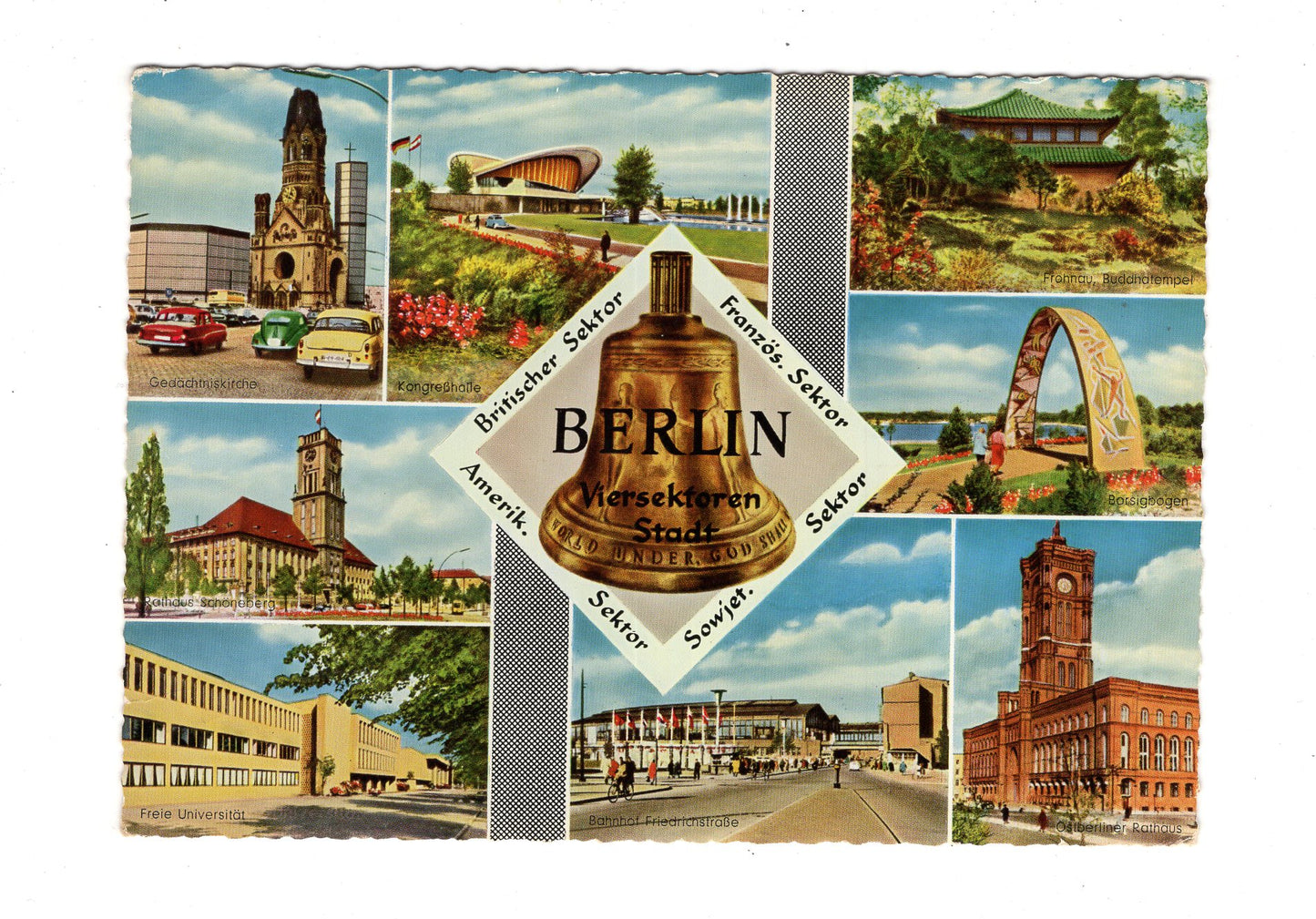Ansichtskarte Berlin / Freie Universität / Bahnhof Friedrichstraße +++