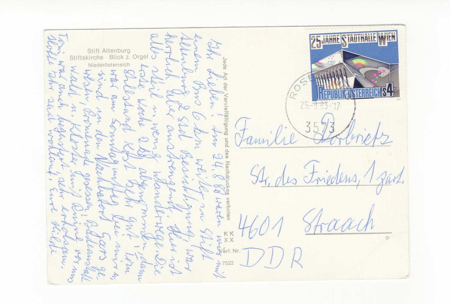 Ansichtskarte Stift Altenburg / Stiftskirche / Niederösterreich / Österreich