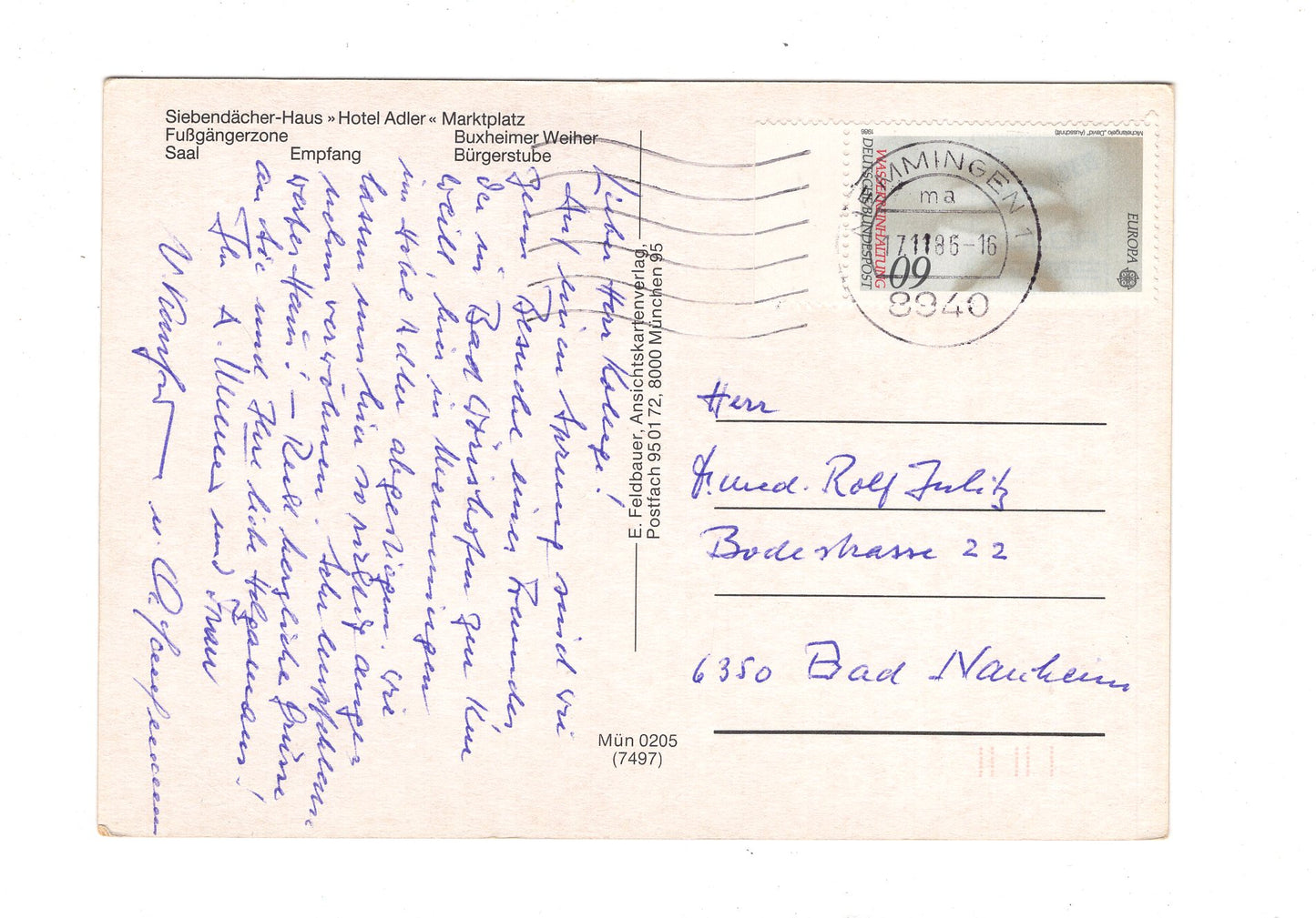 Ansichtskarte Hotel Adler / Memmingen / Allgäu / I1-61