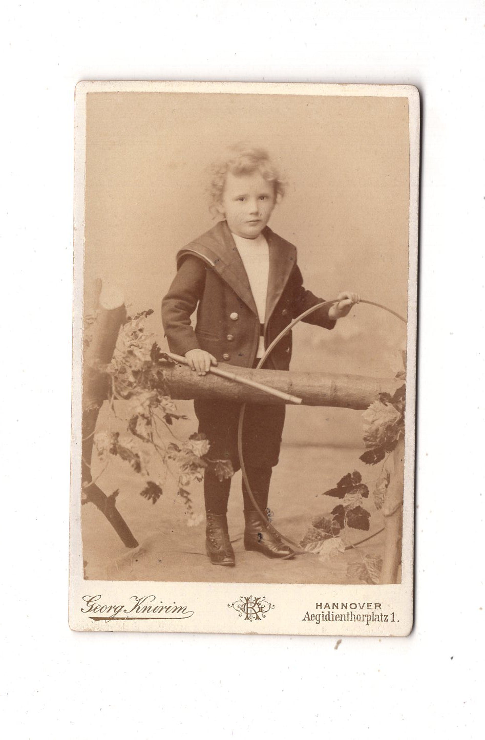 Fotografie Niedlicher kleiner Junge - Hannover 1880er / CDV M1-15