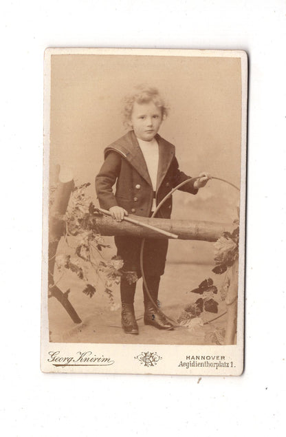 Fotografie Niedlicher kleiner Junge - Hannover 1880er / CDV M1-15
