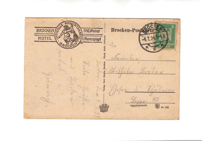 Ansichtskarte Brocken / Harz - 1924