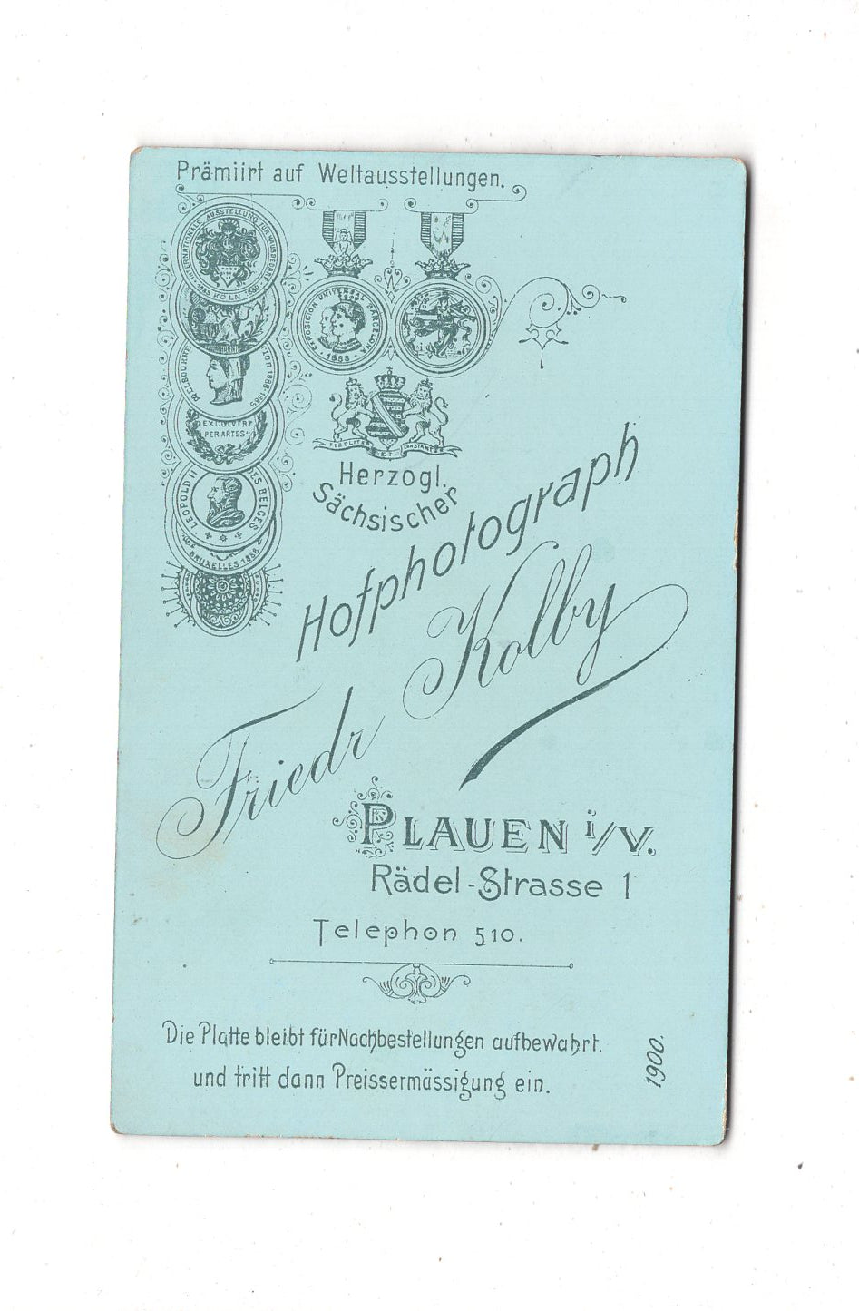 Fotografie Feine Dame - Plauen im Vogtland 1900 / CDV L1-33