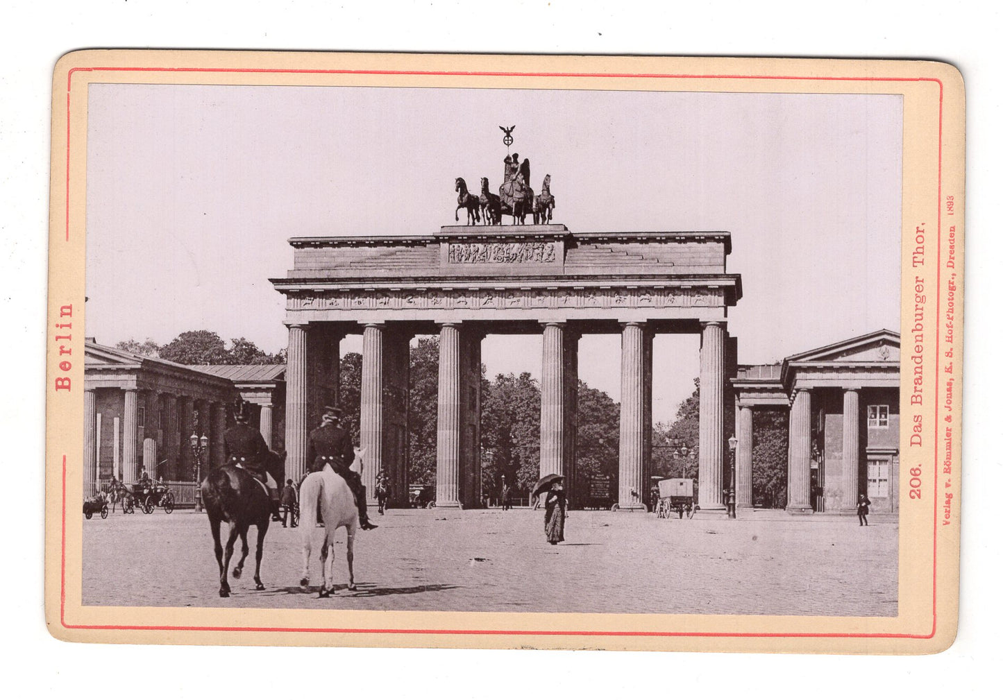 Fotografie Berlin / Das Brandenburger Tor - 1893  / CAB U-35