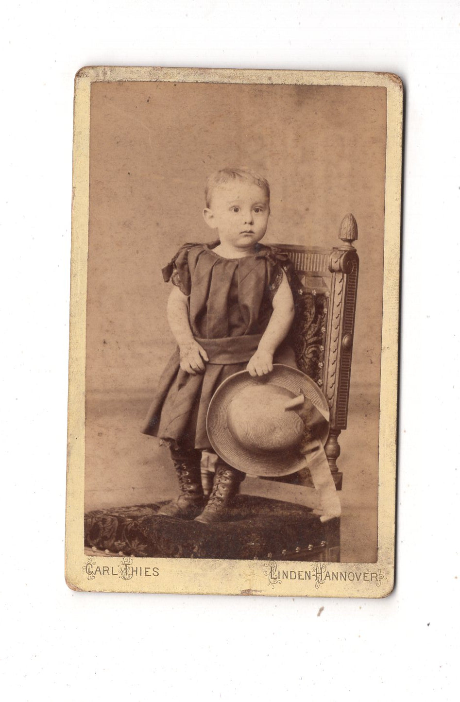 Fotografie Niedlicher kleiner Junge - Linden-Hannover 1880er / CDV M1-15