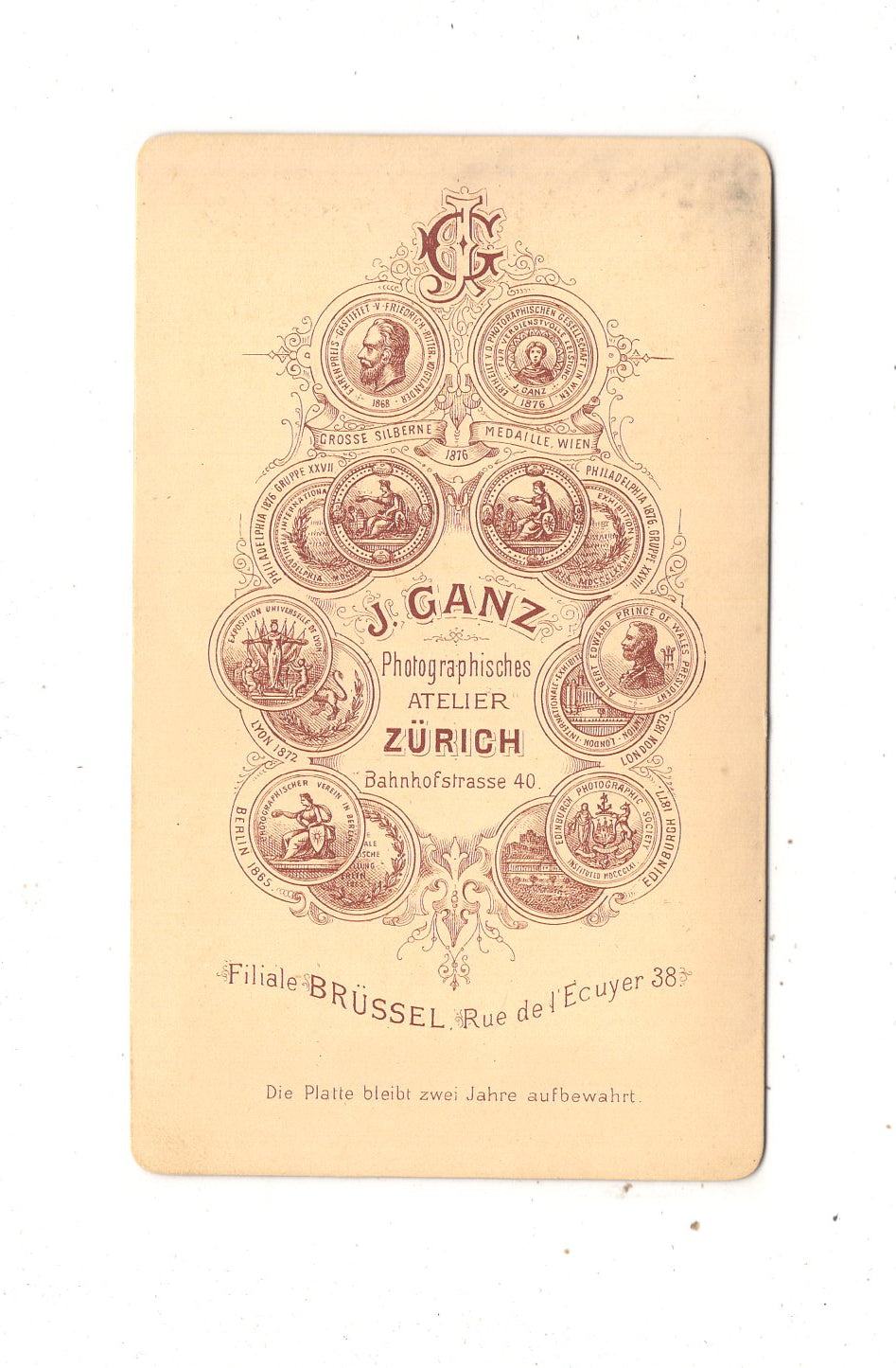 Fotografie Herrenportrait - Zürich 1870er