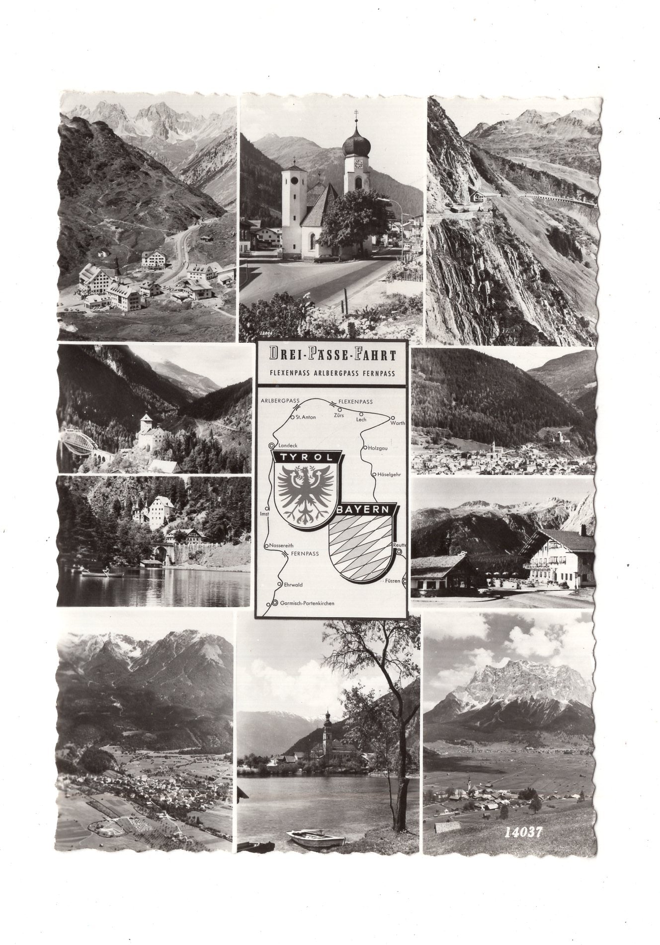 Ansichtskarte Drei-Pässe-Fahrt / Tirol-Bayern / Österreich-Deutschland