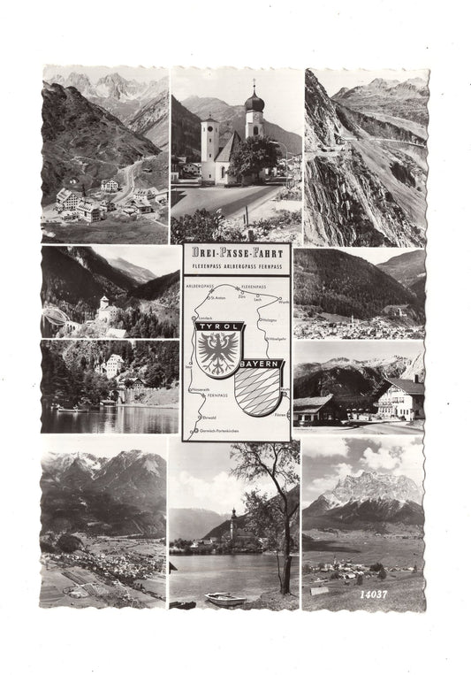 Ansichtskarte Drei-Pässe-Fahrt / Tirol-Bayern / Österreich-Deutschland