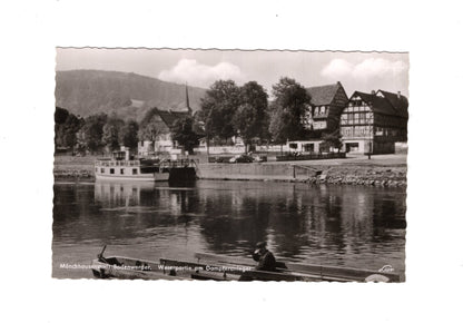 Ansichtskarte Bodenwerder / Weserpartie am Dampferanleger