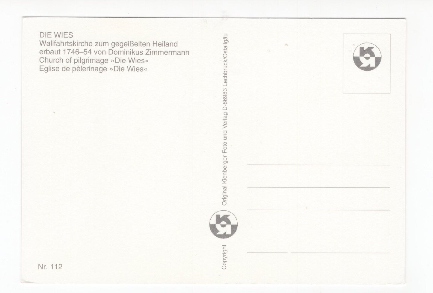 Ansichtskarte Wallfahrtskirche Die Wies