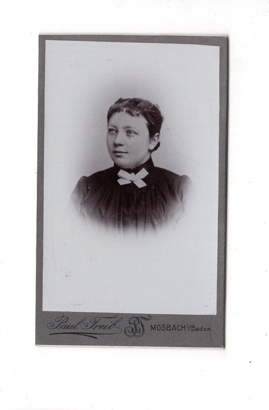 Fotografie Damenportrait - Mosbach in Baden 1900er / CDV C1-12