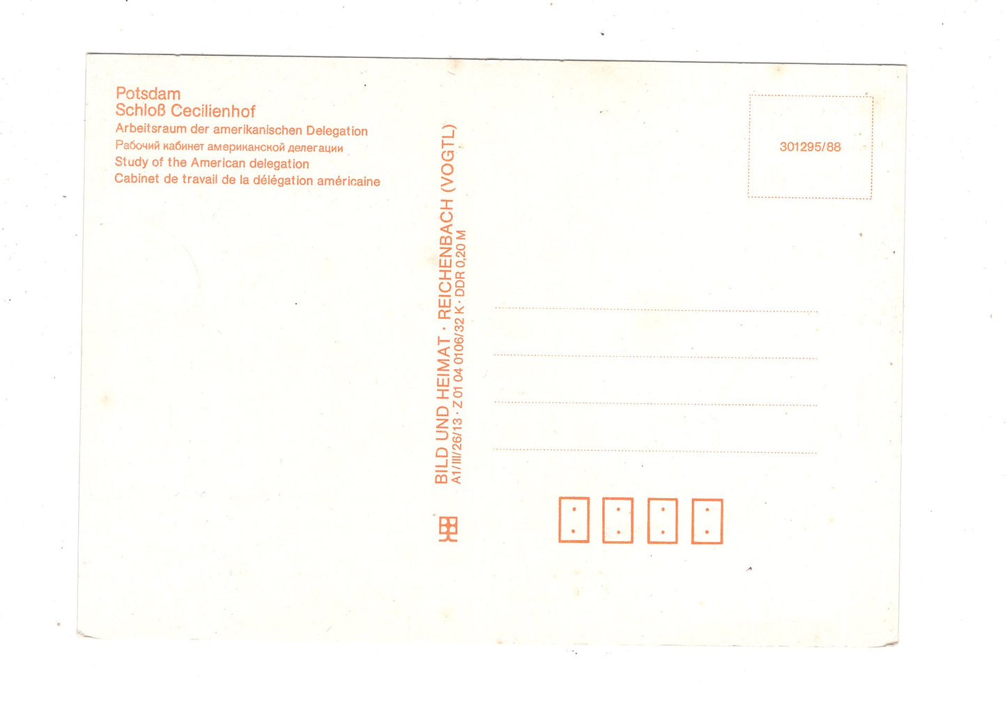 Ansichtskarte Potsdam / Schloss Cecilienhof / Arbeitsraum / M1-54