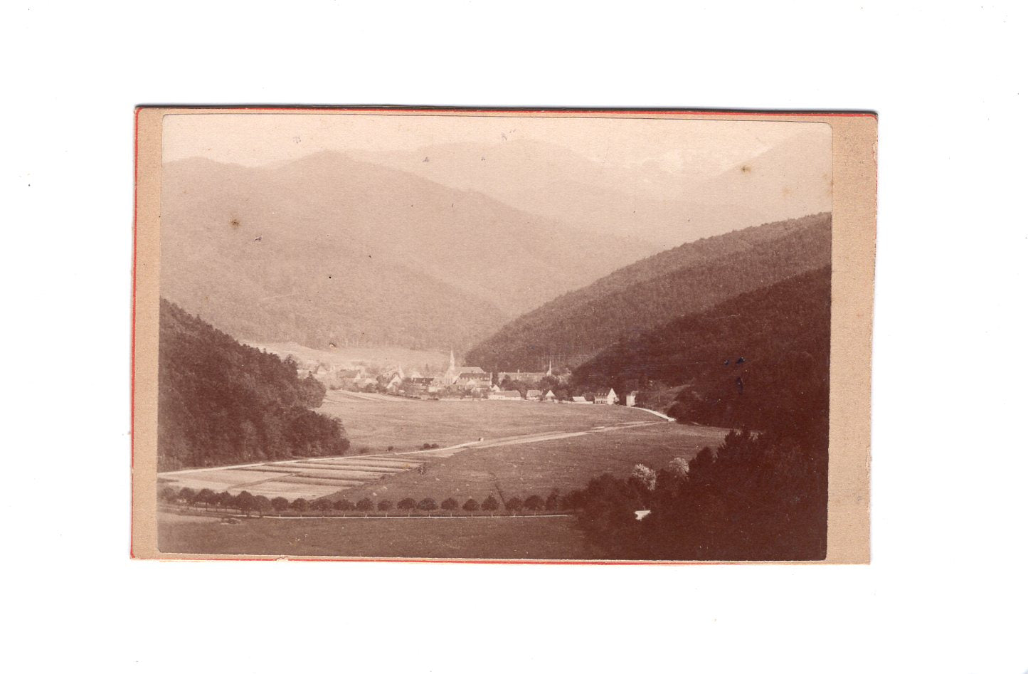 Fotografie Historische Landschaftsansicht mit Ort - um 1880