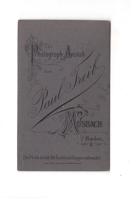 Fotografie Damenportrait - Mosbach in Baden 1900er / CDV C1-12
