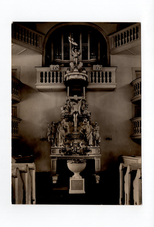 Ansichtskarte Altar der historischen Kirche zu Carlsfeld / Erzgebirge