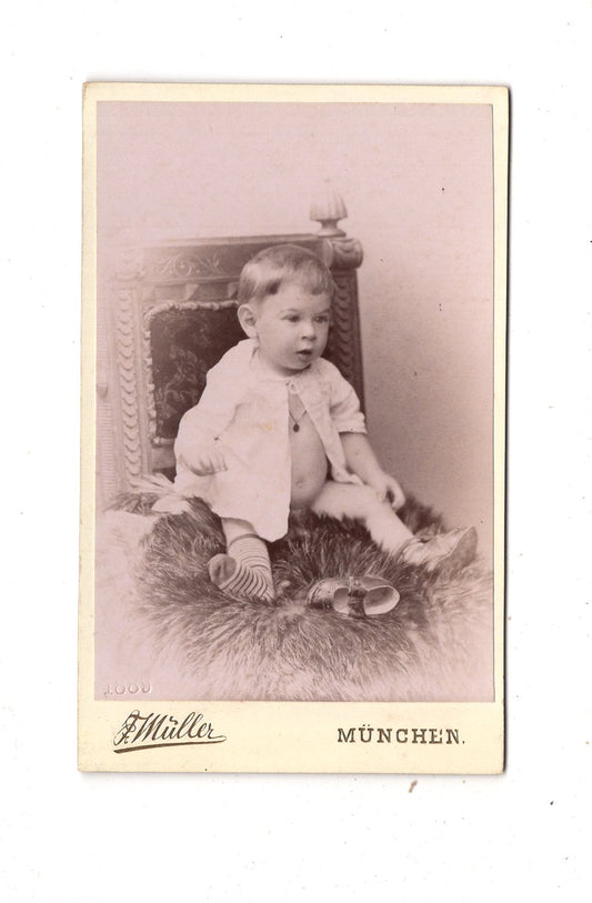 Fotografie Niedliches kleines Kind - München 1889 / CDV M1-35
