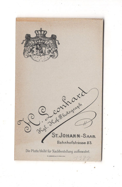 Fotografie Herrenportrait - St. Johann a. d. Saar 1890er