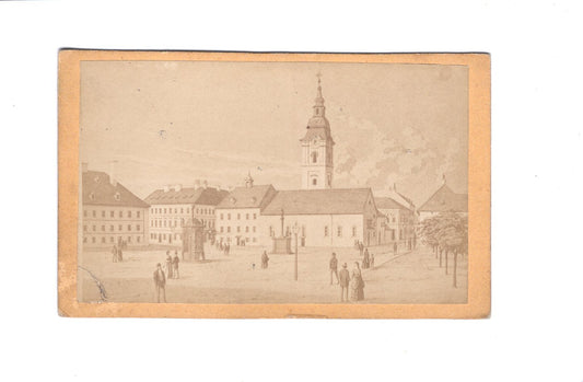 Fotografie / Kunst Historische Ansicht einer Stadt / Platz - 1870er