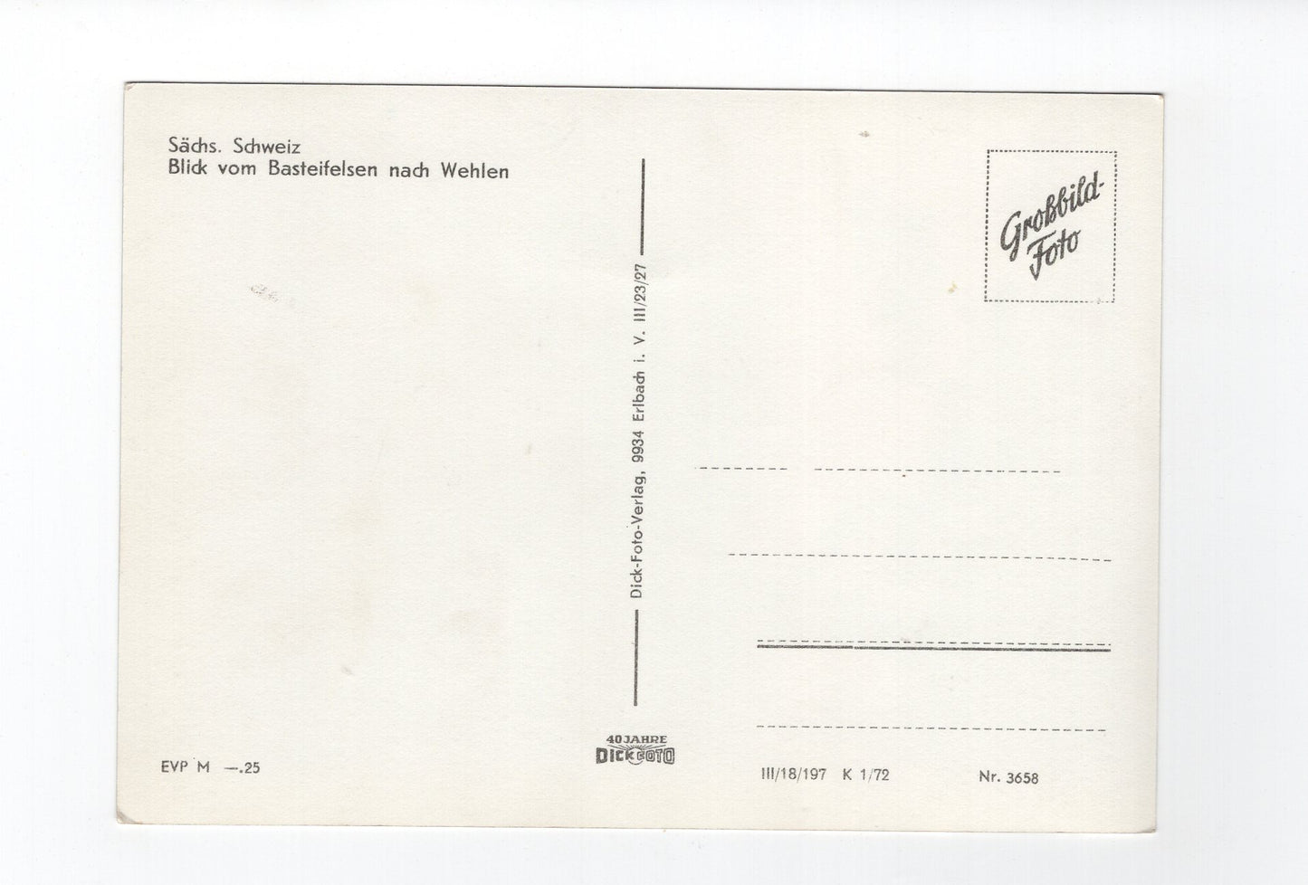 Ansichtskarte Sächsische Schweiz / Blick vom Basteifelsen nach Wehlen