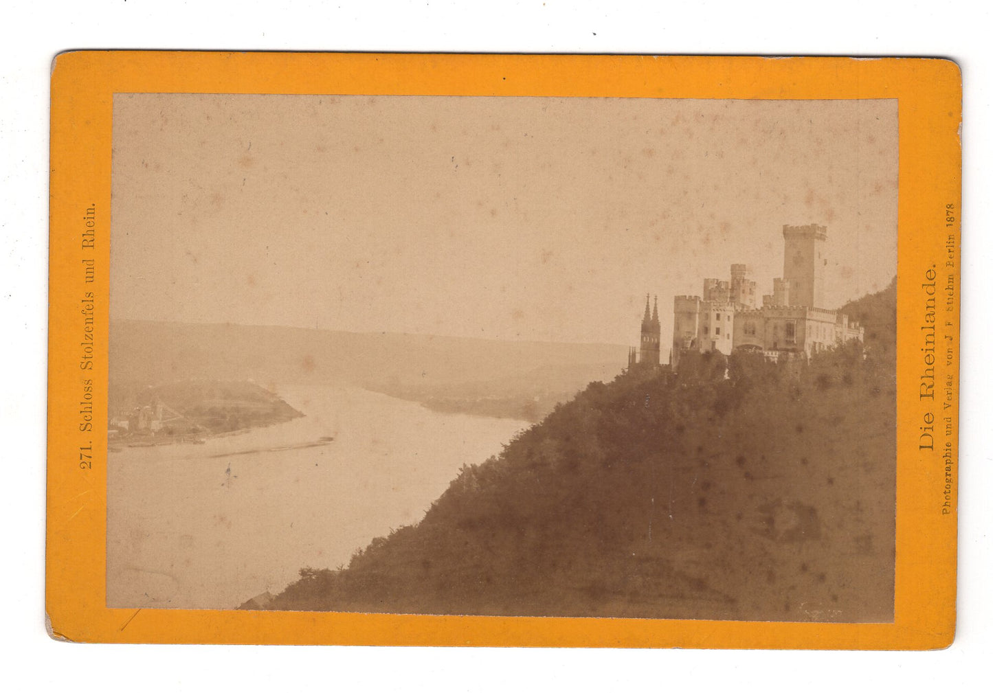 Fotografie Schloss Stolzenfels und Rhein - 1878 / CAB U-36
