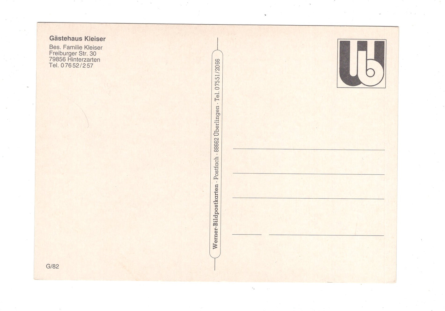 Ansichtskarte Pension Restaurant Bürgerstüble / Hinterzarten im Schwarzwald / G1-66