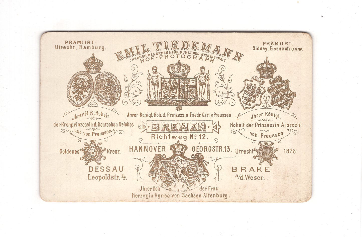 Fotografie Damenportrait - Bremen um 1890 / CDV C1-13