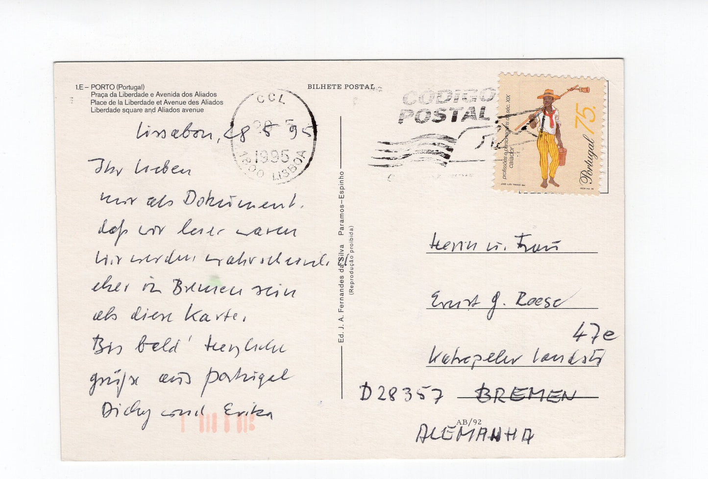 Ansichtskarte Porto / Praca da Liberdade / Portugal