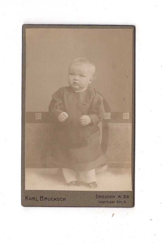 Fotografie Niedliches kleines Kind - Dresden 1910er / CDV M1-35
