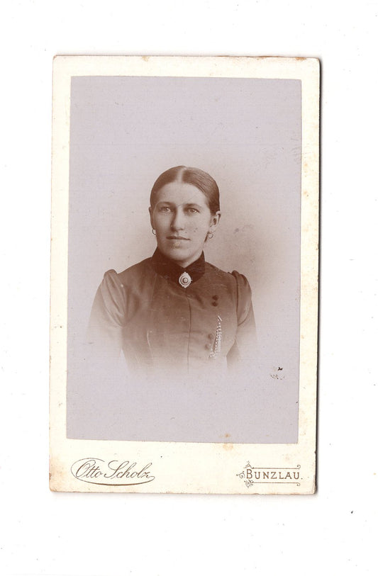 Fotografie Damenportrait - Bunzlau - Boleslawiec 1890er / CDV C1-13