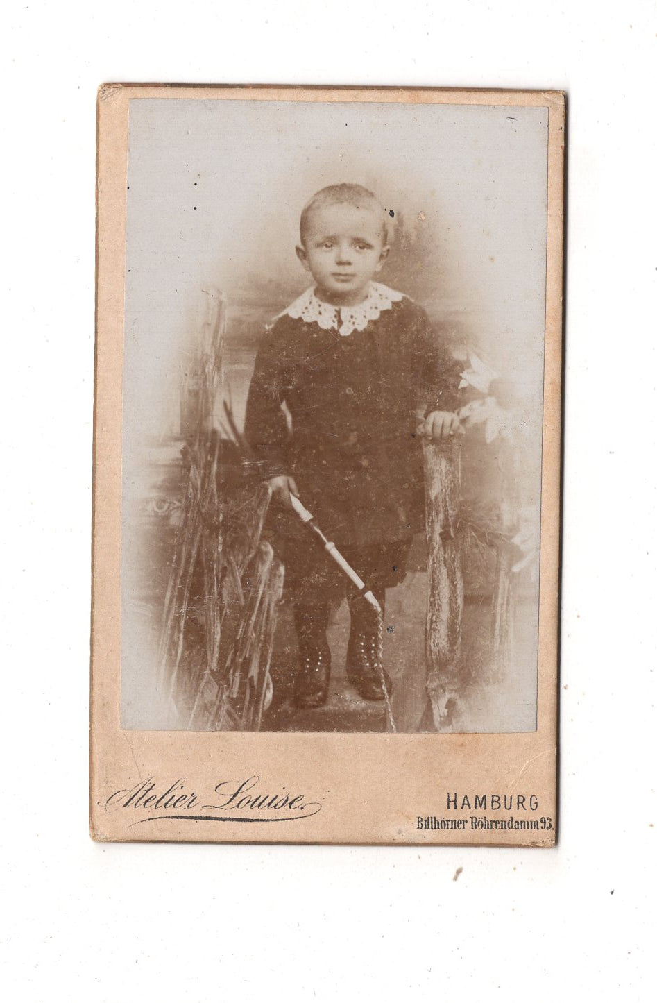 Fotografie Niedlicher kleiner Junge - Hamburg 1890er / CDV M1-16